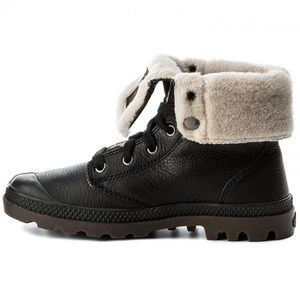 Palladium Black and Cream Winter Boots